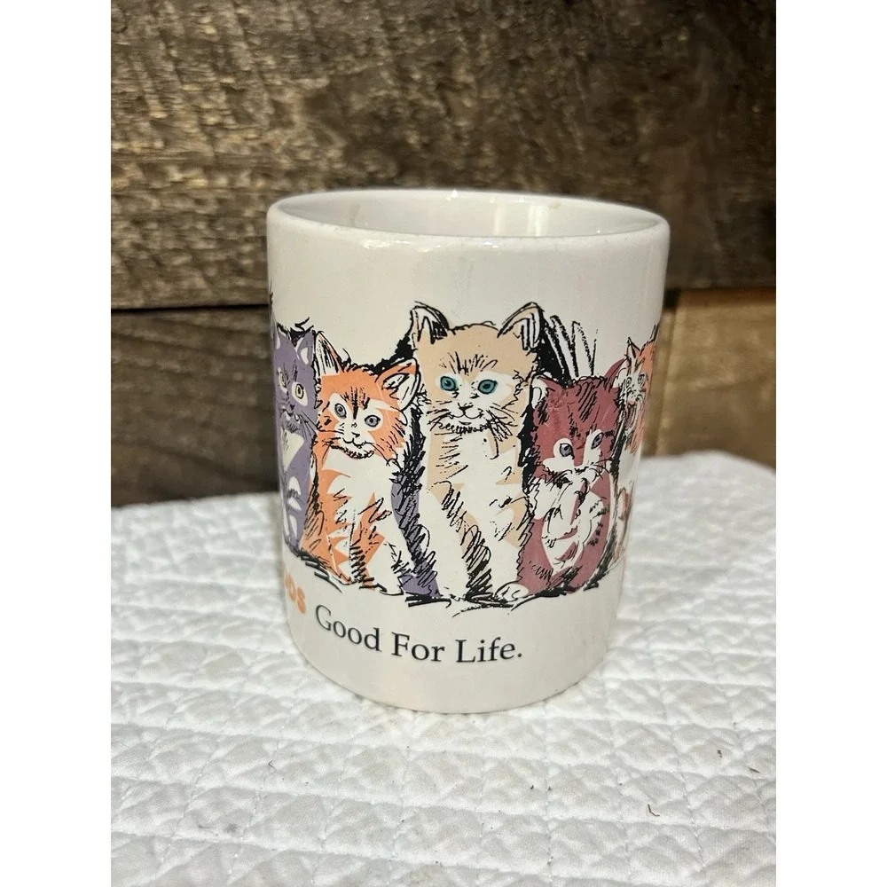 Iams Cat Foods Mug Cats Kittens Good for Life Pets Cute Coffee Tea
